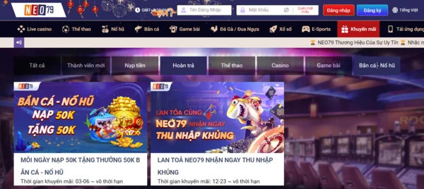 Khuyến mãi khủng khi chơi bắn cá NEO791