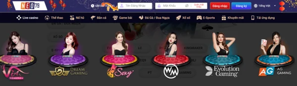 Hệ thống trò chơi Live casino NEO791 đa dạng